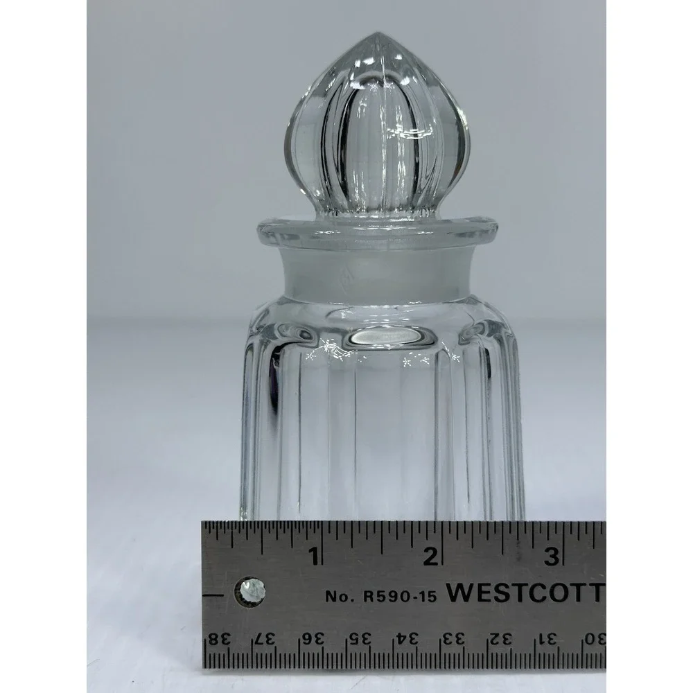 Vintage Heisey Glass Wide Flat Panel Stamped Apothecary Jar Fitted Ground Lid